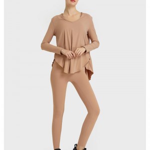 SC10272 T-paita löysä rento kuntojooga pitkähihainen yläjooga pitkähihainennaiset t-paita kuntosali paita