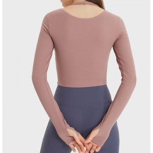 SC10273 Custom Logo Yoga T-paidat kunto juoksun pyöreän kaulan t-paitapaitanainen pitkähihainen urheilupaitanaisille