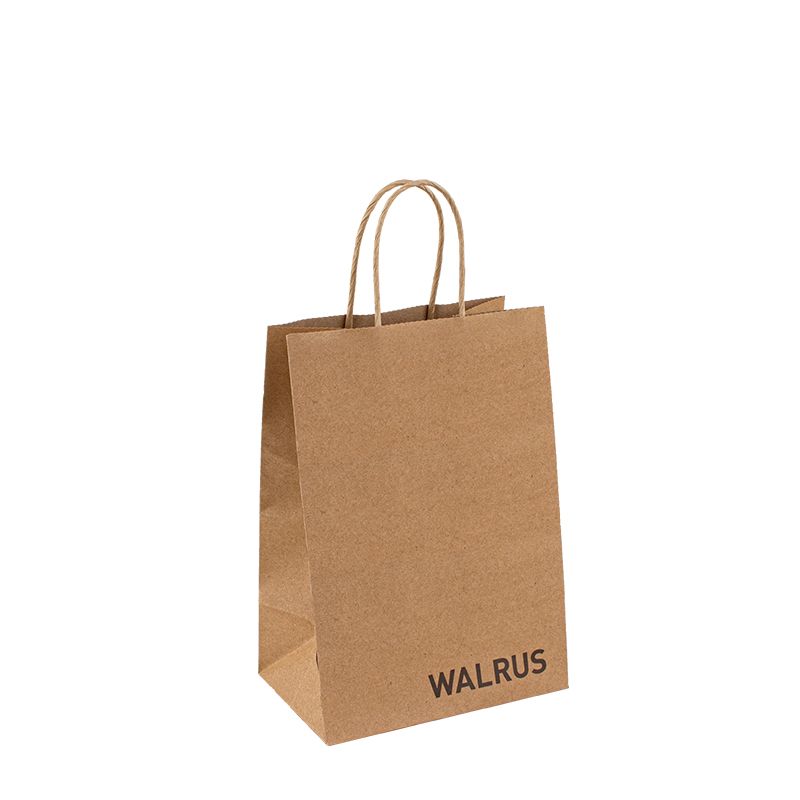 Painettu räätälöity paperipussi, ottaa pois laukun kahva, ruoan takeaway Kraft Bag