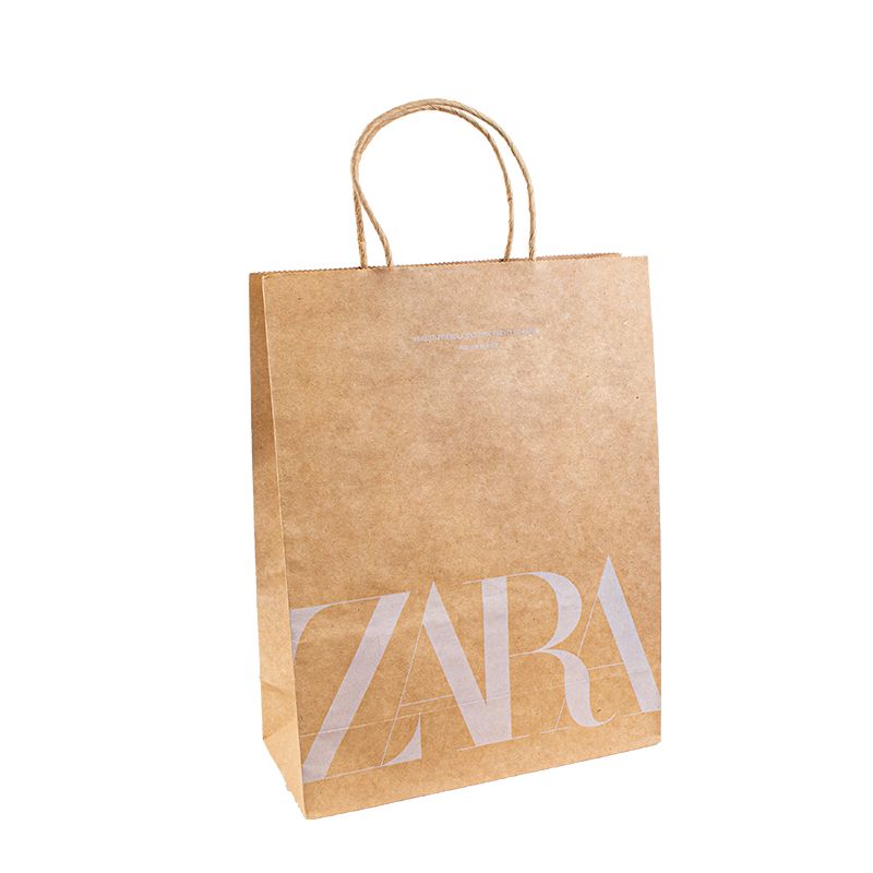 Mukautettu tulostuspaperipussi kierrätetty Kraft Paper Bag Kraft Bag Custom