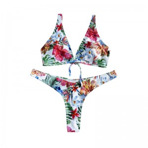 Kukka-etninen tyylinen keula leveä hihna kaksiosainen uimapuku