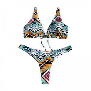 Kukka-etninen tyylinen keula leveä hihna kaksiosainen uimapuku