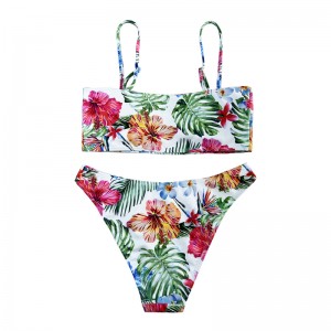 Rento mukavuusvääri etninen tyyli painettu kaksiosainen uimapuku