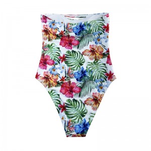 Seksikäs olkaimeton tulostettu etninen yksiosainen