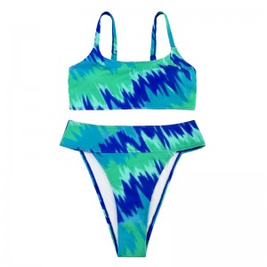 Turkoosi painettu kaksiosainen leveät hihnat