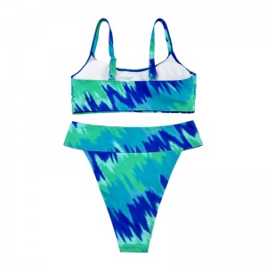 Turkoosi painettu kaksiosainen leveät hihnat