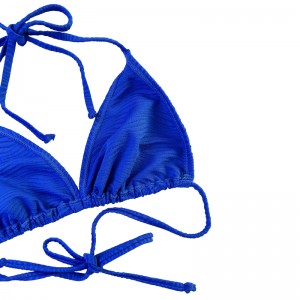 Sininen kuvio erityinen kangas kolmio kuppi riiman riiman hihna jaetut uimapuku