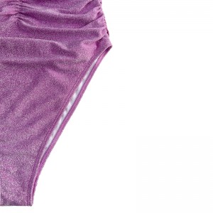 Violetti hopea olkaimeton olkaimeton olkaimeton laskostettu yksiosainen uimapuku