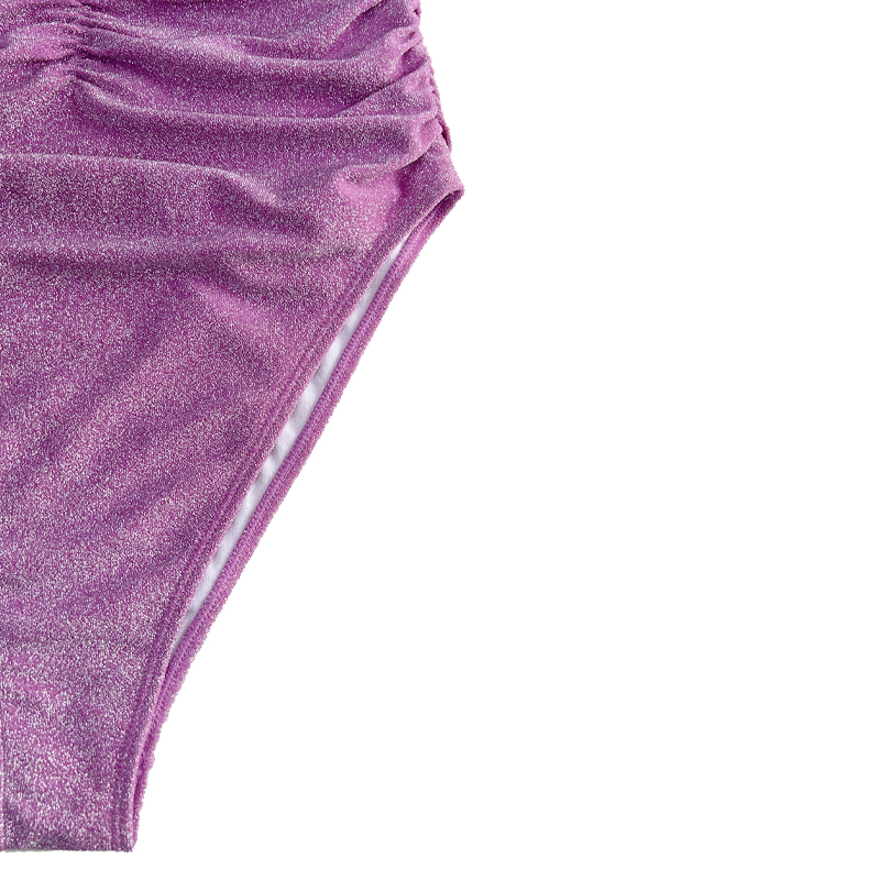 Violetti hopea olkaimeton olkaimeton olkaimeton laskostettu yksiosainen uimapuku
