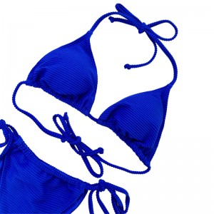 Preussininen sininen ripsihihna seksikäs kolmiokuppi kaksiosainen uimapuku