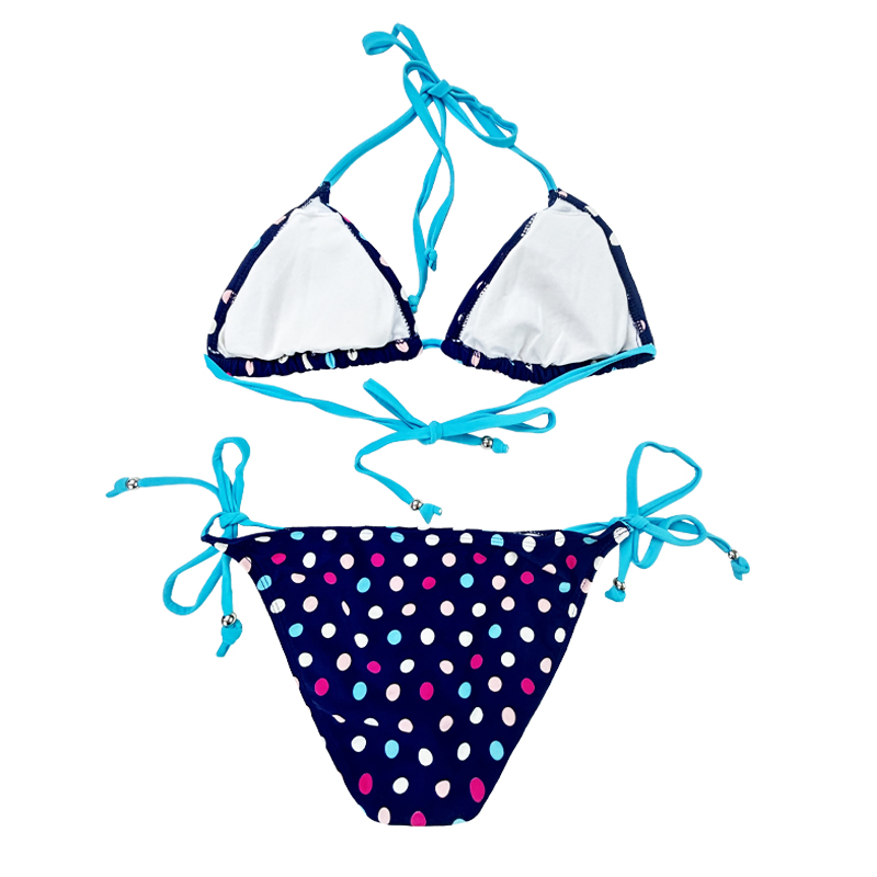 Merivoimien sininen monivärinen polka dot ripter-hihna kaksiosainen uimapuku