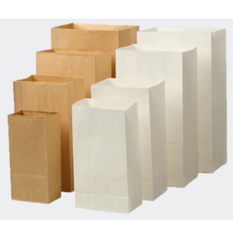 Valmistajat tukkumyynnin kertakäyttöinen elintarvikelaatuinen pakkauspussi mukautetut SOS Brown Kraft -paperipussit ilman kahvaa