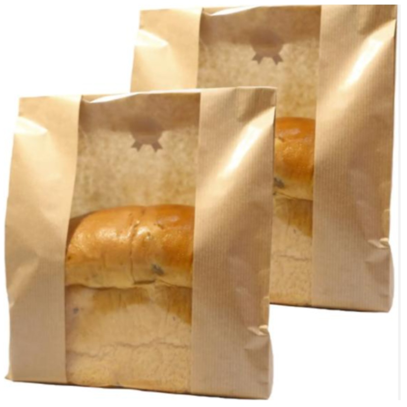 Mukautettu tulostaminen Kraft -paperileipäpussi ikkunatiivisteellä