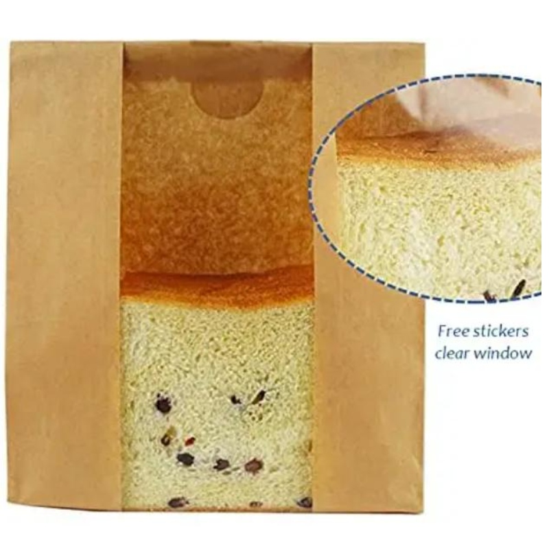 Mukautettu tulostaminen Kraft -paperileipäpussi ikkunatiivisteellä