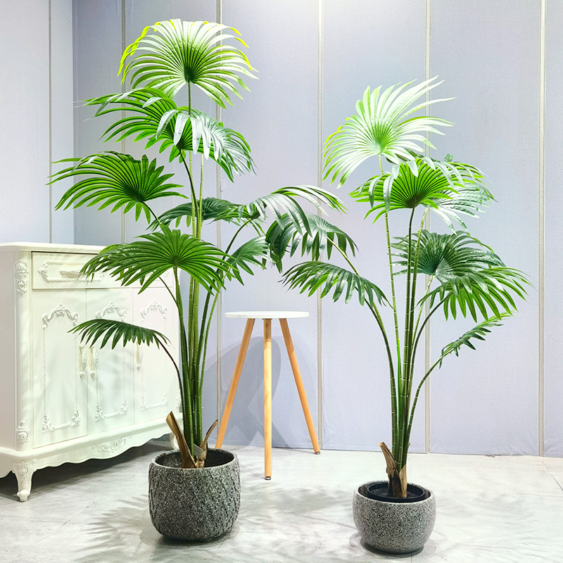 Alhaisen hinnan keinotekoiset puut Kasvit erittäin mukautuvat kustannustehokkaat elävät tuulettimen palmu puutarhantoimittajalle sisätiloissa ulkoilma-häät sisustus