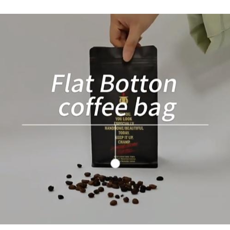 Ympäristöystävälliset kahvipussit, joissa on venttiili ja vetoketjullinen kahvipakkauslaukut