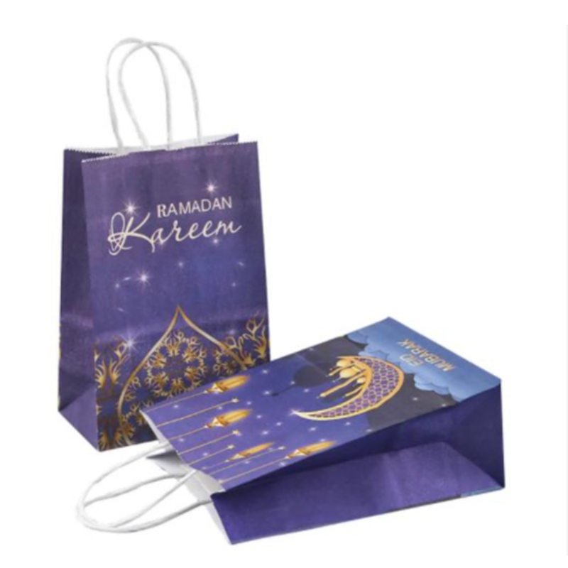 Tukkumyynti Eid Mubarak Party -lahja Kraft Paper Bag Islamic Muslim Festival -juhlakoriste Ramadan Goodie Bags