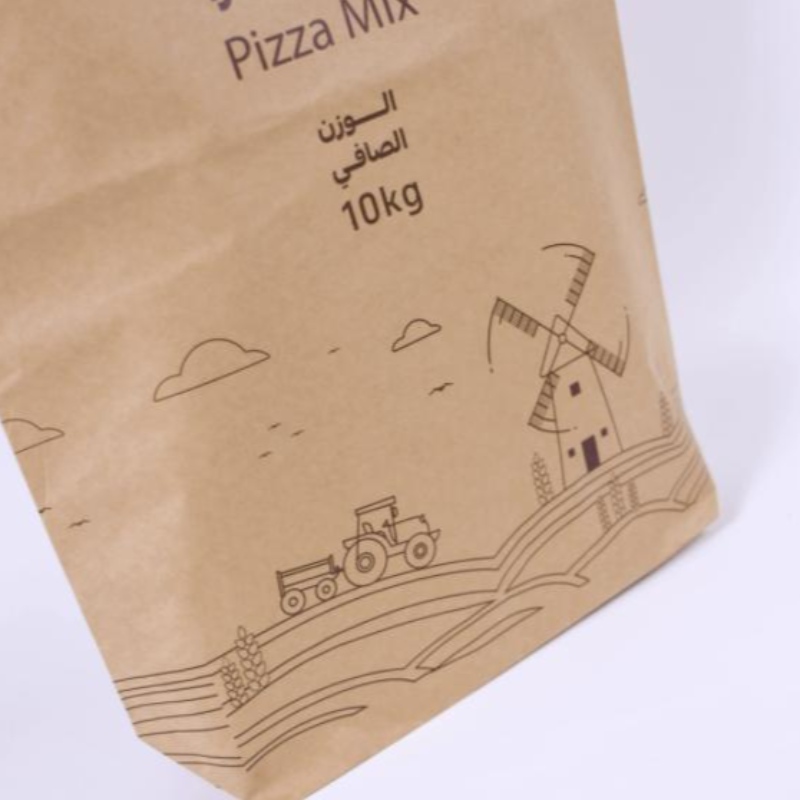 Eco Friendly 2kg 25 kg 30 kg mukautettu maissileipäjauhopakkauslaukku Paperipussit omalla logolla kierrätettävä