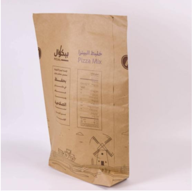 Eco Friendly 2kg 25 kg 30 kg mukautettu maissileipäjauhopakkauslaukku Paperipussit omalla logolla kierrätettävä