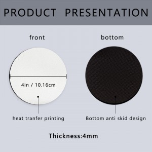 Sublimation lasinaluset tyhjentääneopreeni -neliön pyöreät lasinaluset juomalle autojen lasinaluset sublimaatio tyhjä