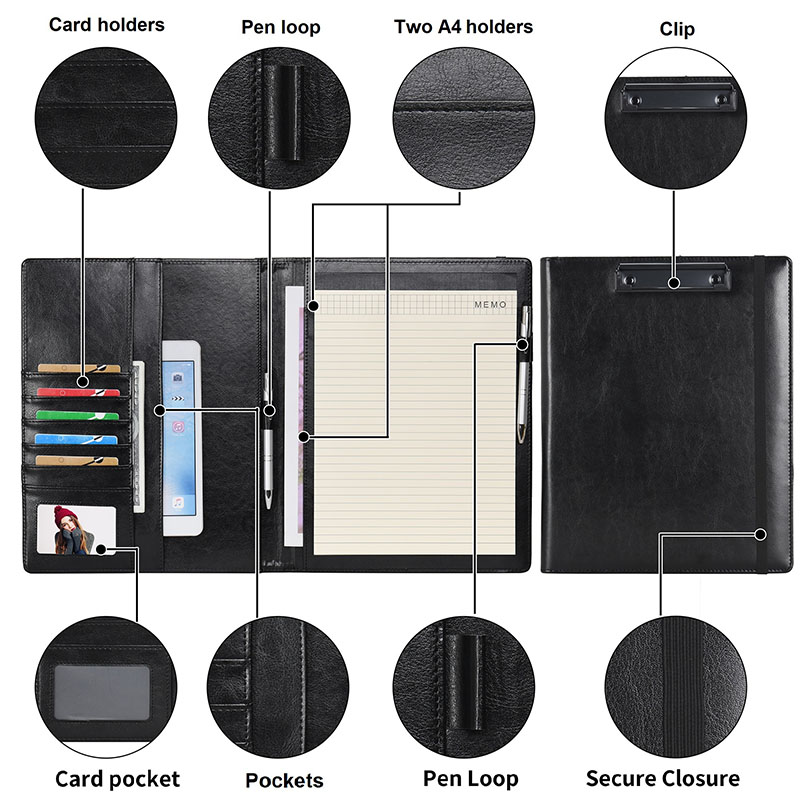 Nahkapöydän Partfolio Notepad Forms Holders Document Case A4 A5