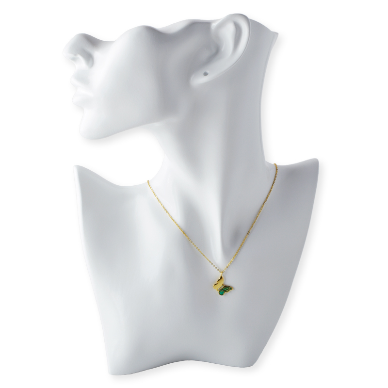 Perhonen tanko kivi riipus kaulakoru 45 5 cm