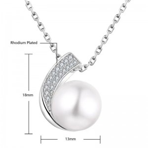 Hongde 925 Sterling hopea, timantteja ja helmiä sormus&Räätälöity kaulakorusormussetti