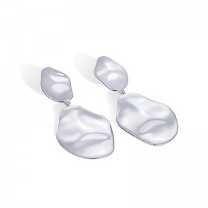 Hongde 14K kullatut 925 sterlinghopeat pylväät Teardrop Statement Dangle korvakorut