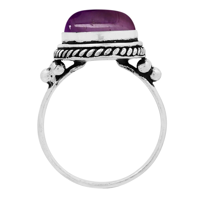 Hongde Mystic Amethyst Sterling Ring 925 Sterling Hopeoitu Käsintehdyt Statement Sormukset Naisten Varsinais Bohemian Syntymäkivisormus Korut