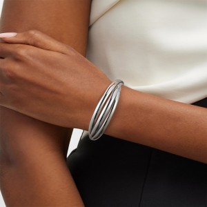 Hongde Classic yksinkertainen multi-kerros hopeaa-kullattu avoin rannekoru