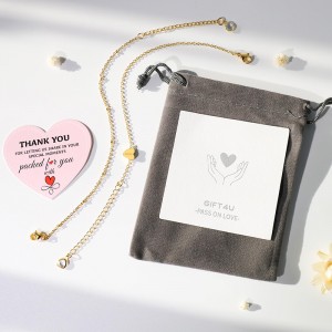 Hongde Golden Heart -rannekoru 18K kullattu kirjain A-Z Alkuperäinen rannekoru sydän rannekoru pinot