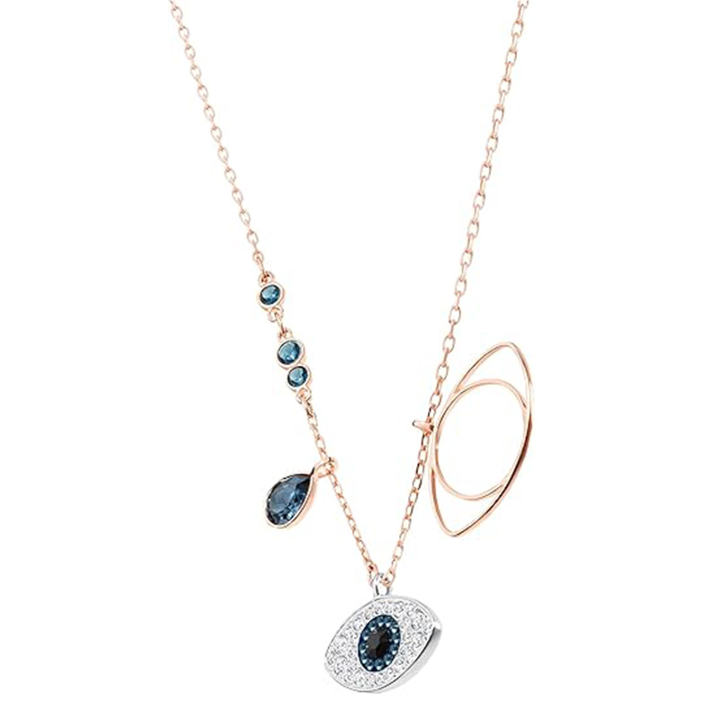 Säteilevä Guardian Evil Eye -riipuskaulakoru sinisillä zirkoniakoristeilla Eleganssin, suojan ja ajattoman tyylin symboli