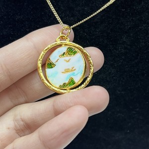 Palautuva räätälöity kuvio Riipus kultapinnoitettu pitkä kaulakoru