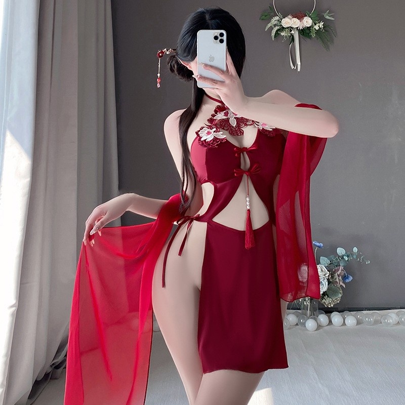 Retro - tyylinen seksikäs alusvaatteetnaisille: Halter - kaulata - Ylös yksityiskohdat, herkkä kirjonta, puhdas - vielä - houkutteleva tyyli, ontto - Ulos ja Backless Design, univormussa - Inspired Look 4291Price:$169,99