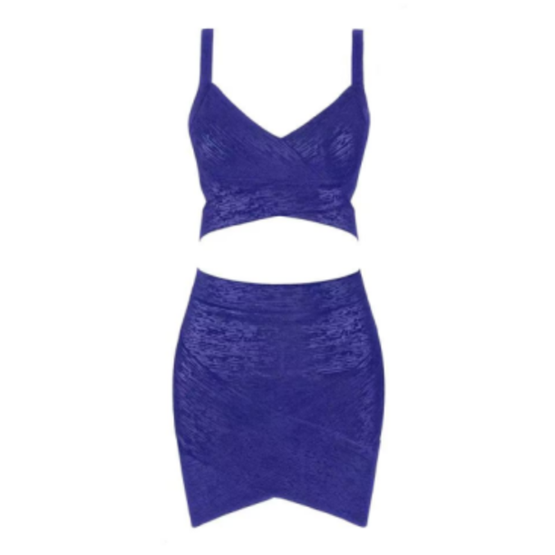 Kesäkullan painettuneulottu camisole, lonkkakääri -hame -sarja