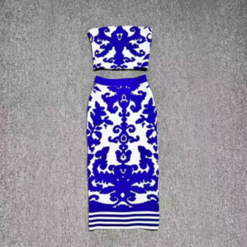 Kesä Jacquard Knit Buster,neulottu jacquard -lonkka-Pituushame -sarja