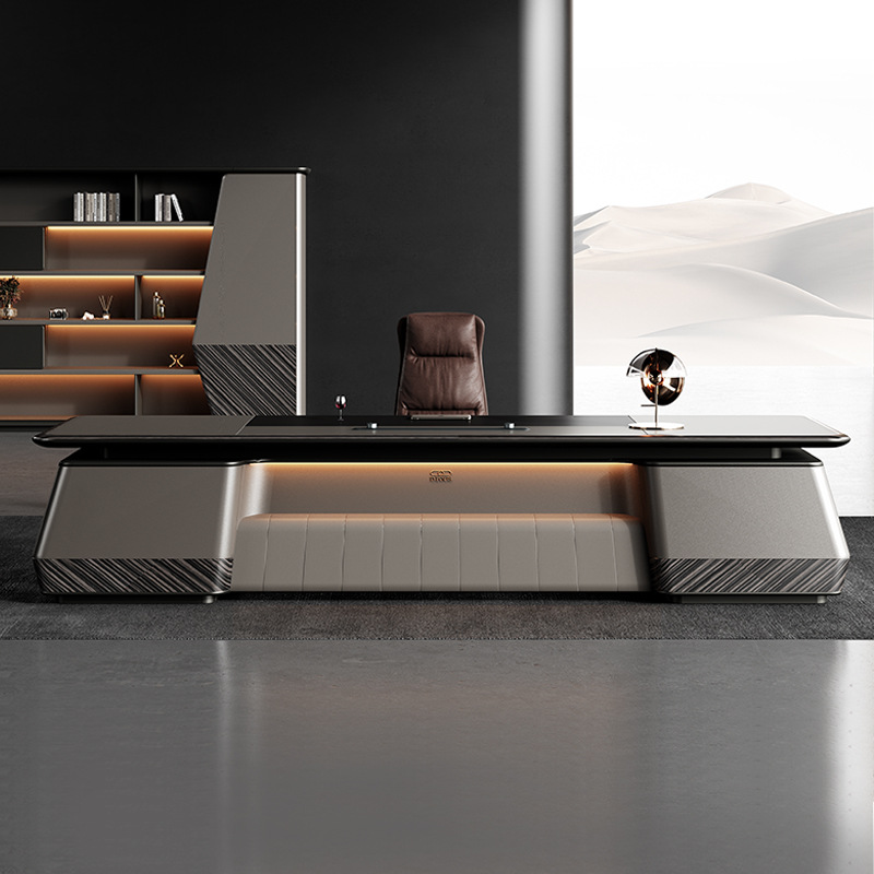 Malli DBT006 Luxury Panel-style Manager Single Executive Desk, puheenjohtaja\\Suuri toimistopöytä ja tuolisarja, Boss Desk
